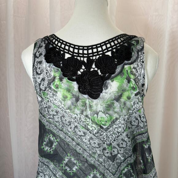 Energie Sheer Boho Tunic Tank Top Small Crochet Back Y2K Festival - Picture 6 of 13